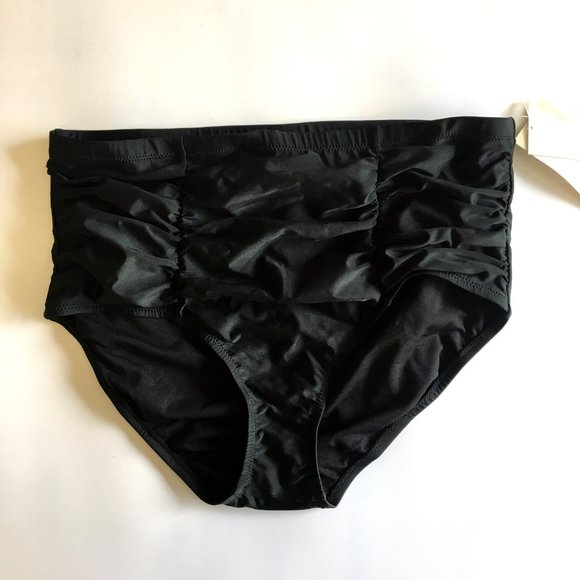 Raisins Black Ruched Costa Tummy Control Bottoms - Picture 4 of 10